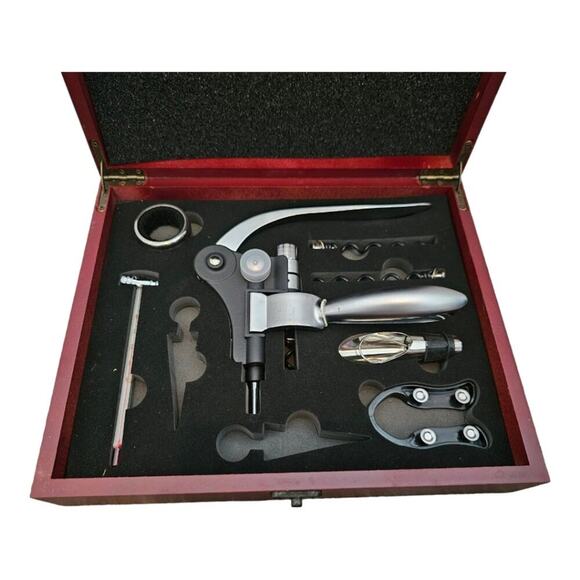 Arolly Manual Wine Bottle Opener Corkscrew Kit, Zinc Alloy Handle‎ Opener Kit - Picture 2 of 7